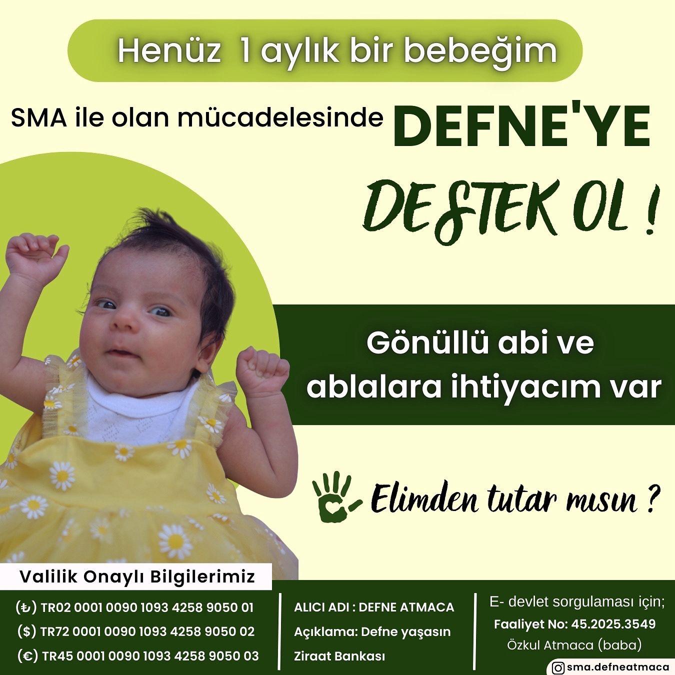 Minik Defne Yaşamak İstiyor: SMA Mücadelesinde Gönüllü Desteğe Çağrı